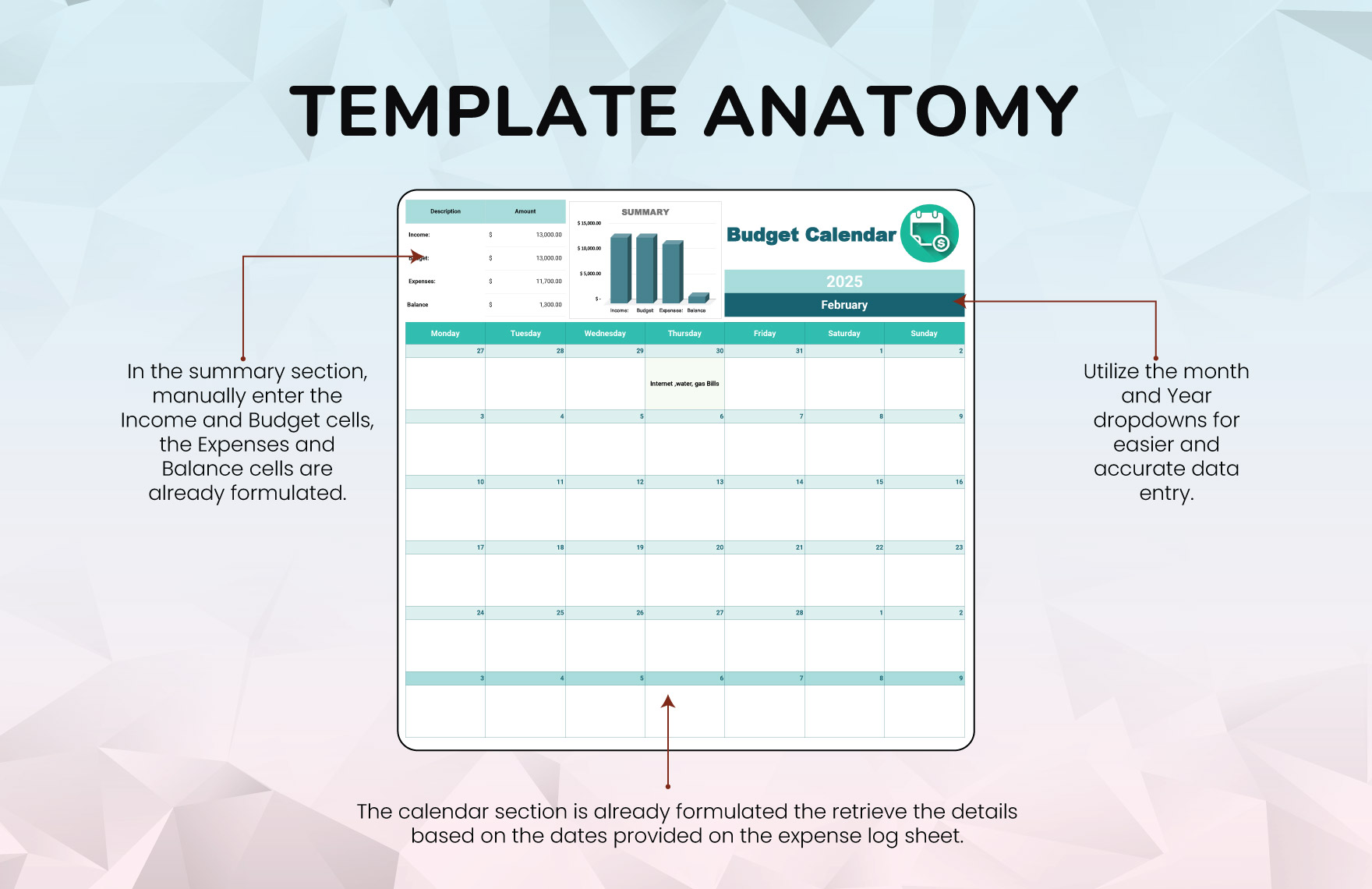 Budget Calendar Template