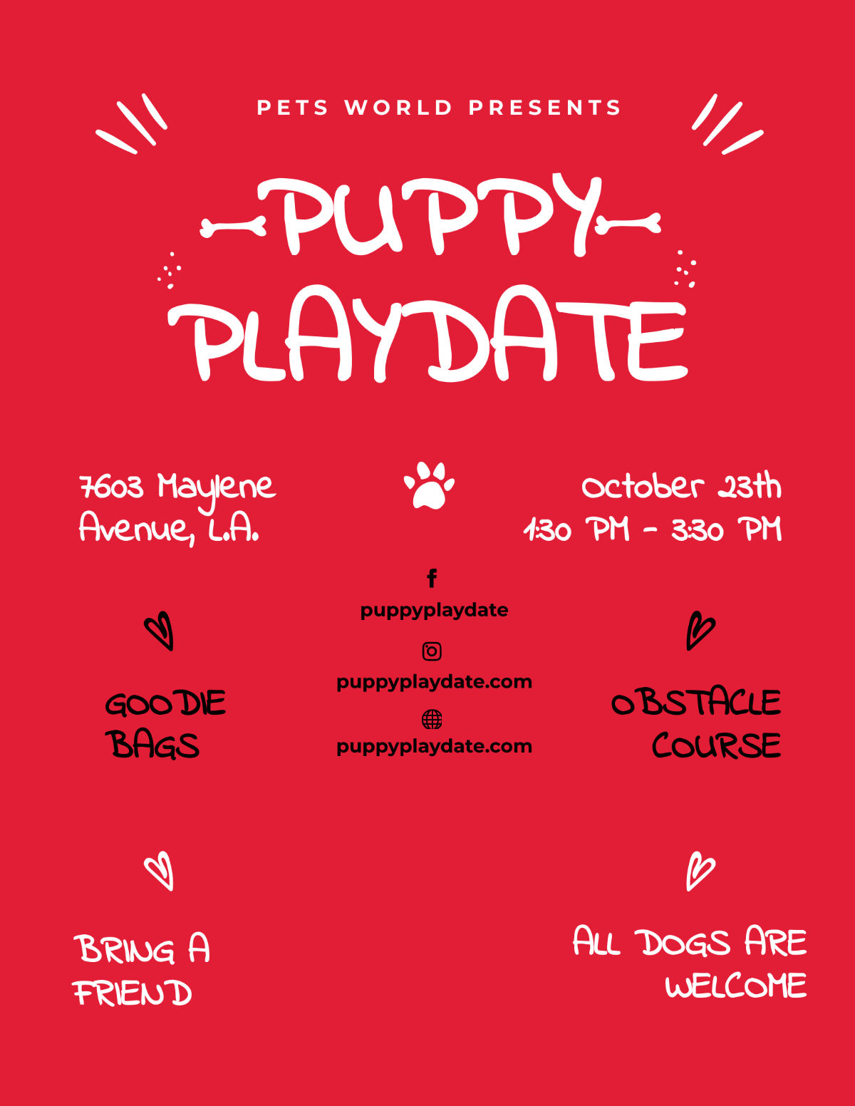 Puppy Playdate Flyer Template - Edit Online & Download