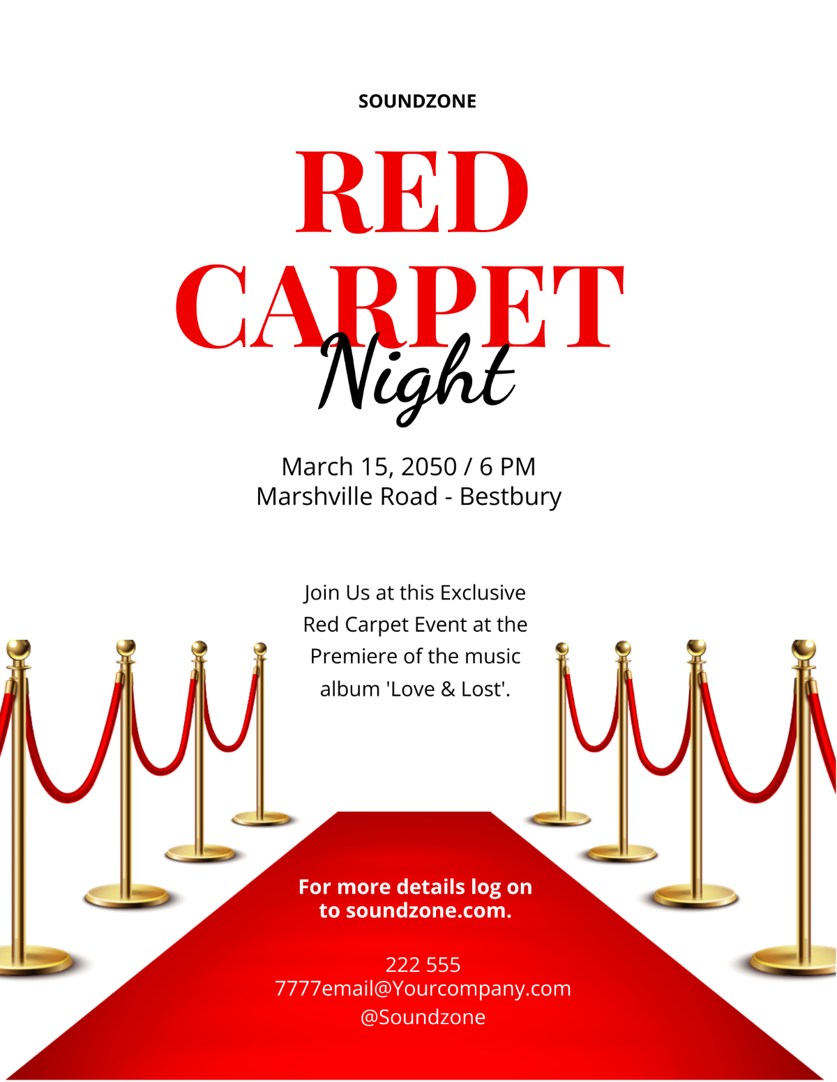 Red Carpet Event Flyer Template - Edit Online & Download