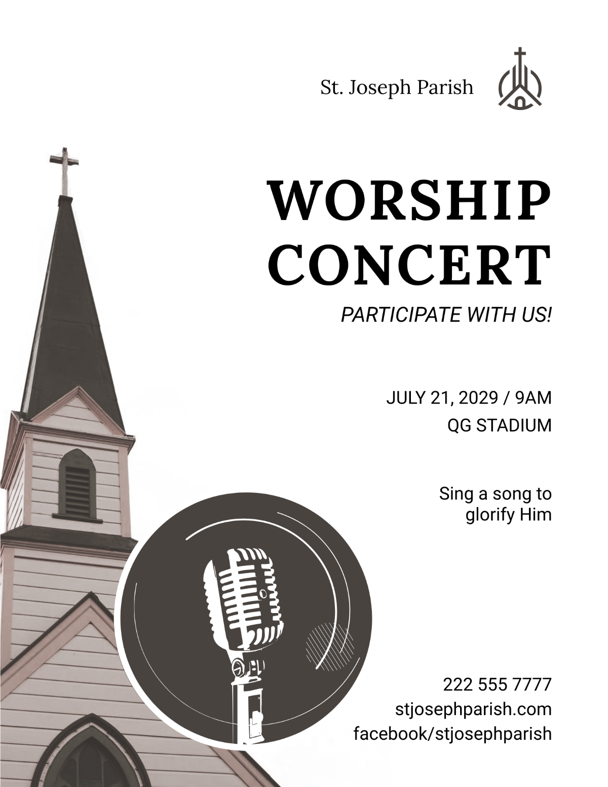 Free Sing Praise Gospel Concert Flyer Template