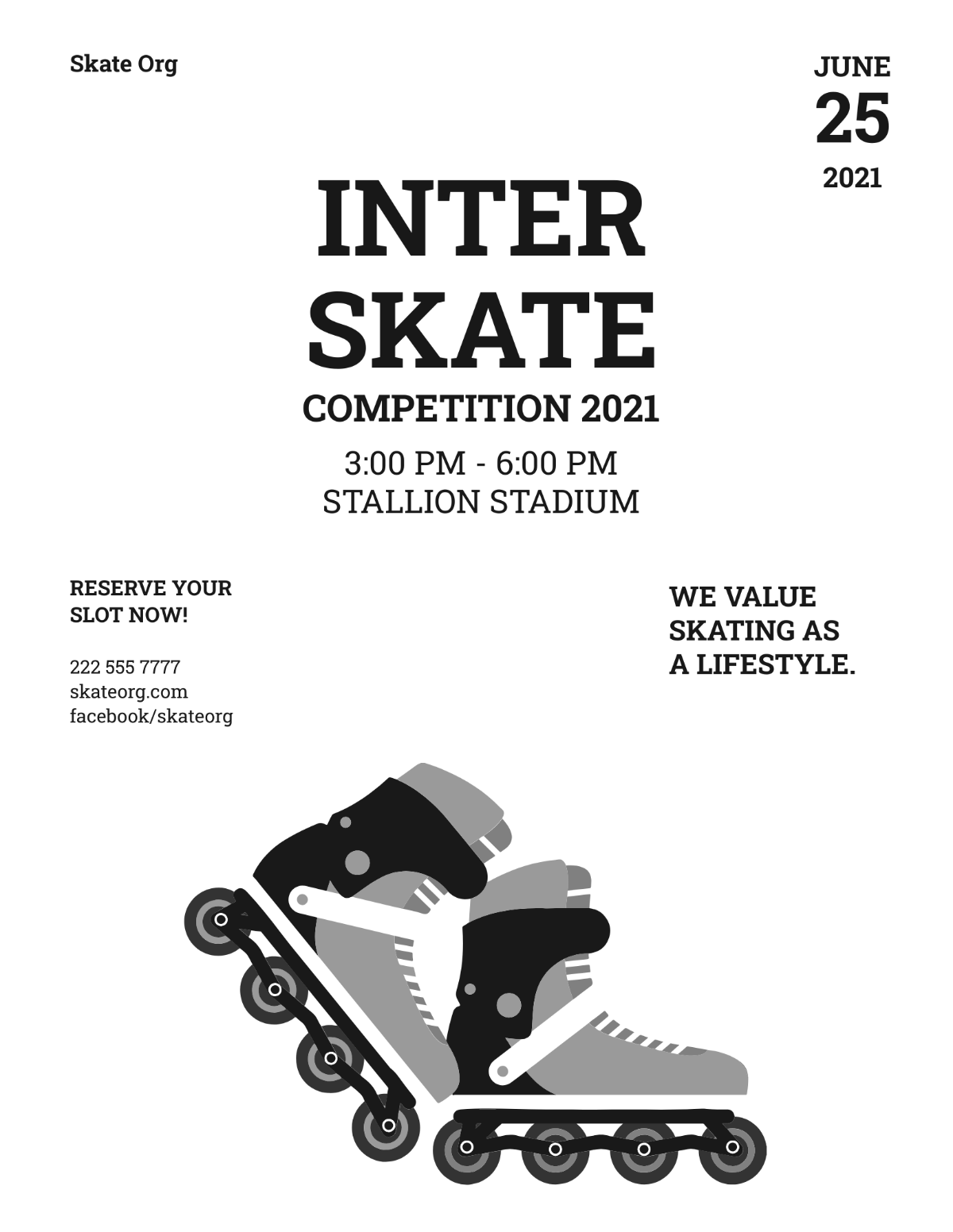 Skating Competition Flyer Template - Edit Online & Download