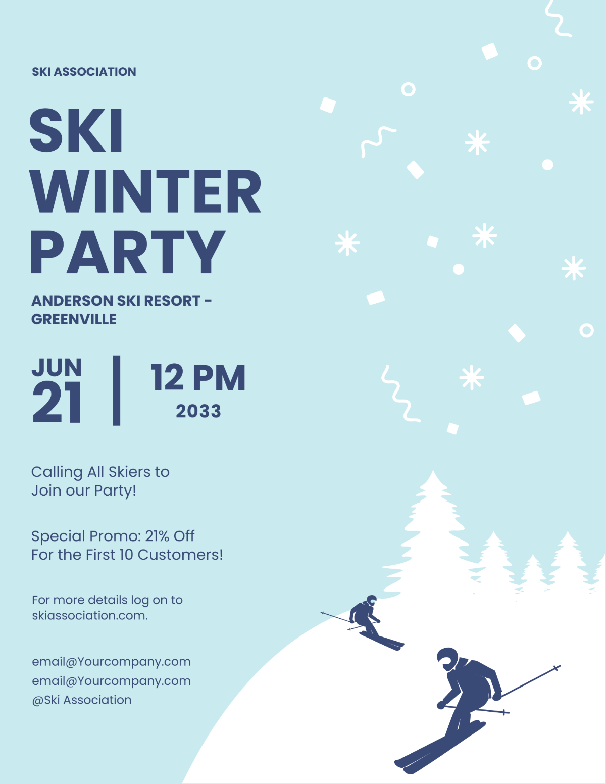 Ski Party Flyer Template - Edit Online & Download