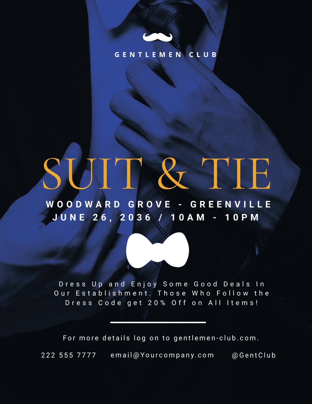 Suit and Tie Flyer Template - Edit Online & Download