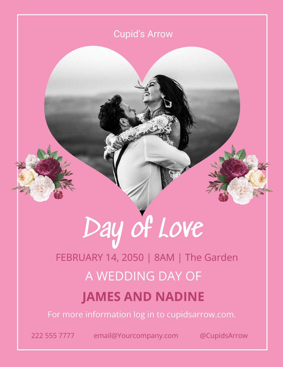 Valentines Day Wedding Flyer Template - Edit Online & Download