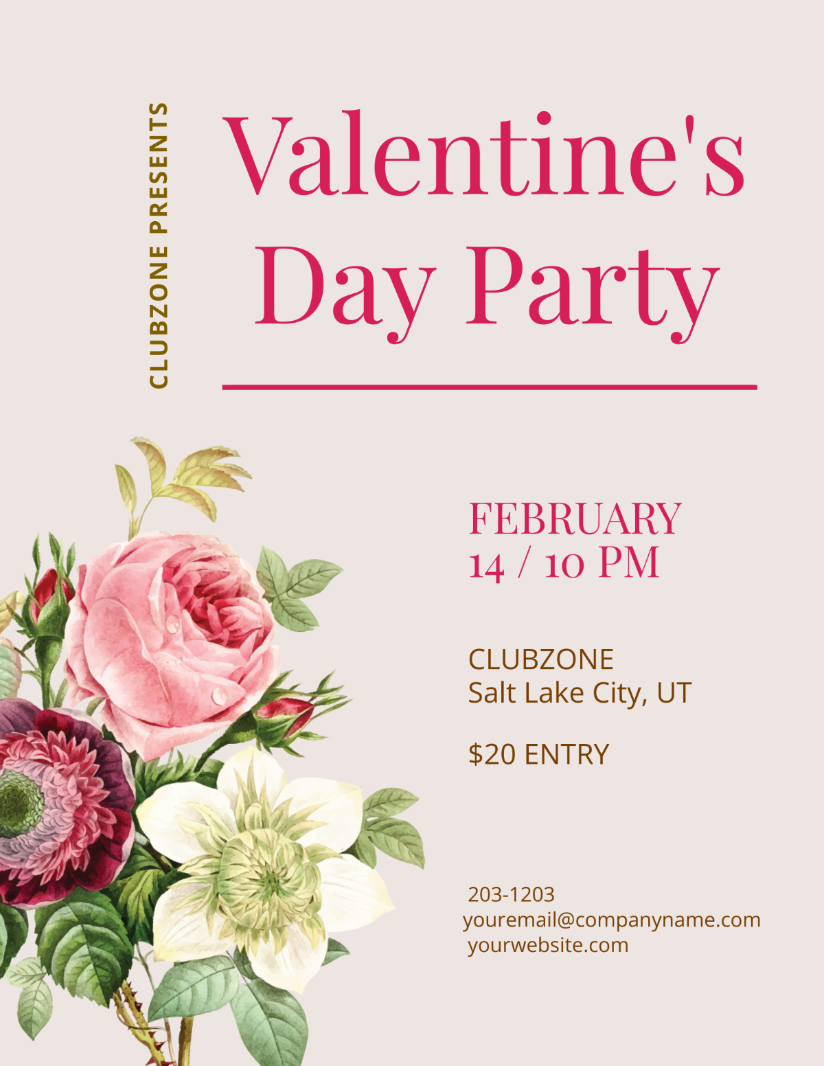 Valentines Event Flyer Template - Edit Online & Download