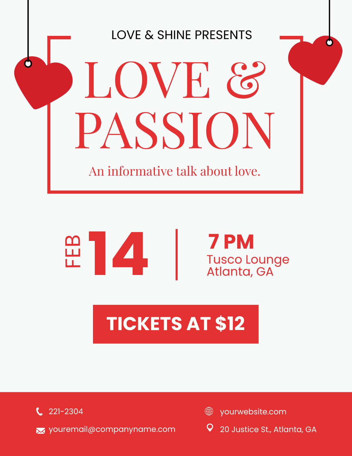 Valentines Speaker Night Flyer Template - Edit Online & Download