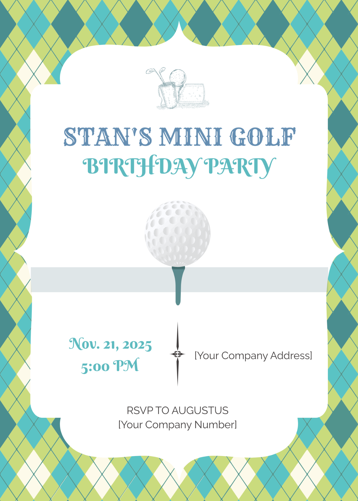 Golf Birthday Party Invitation Template