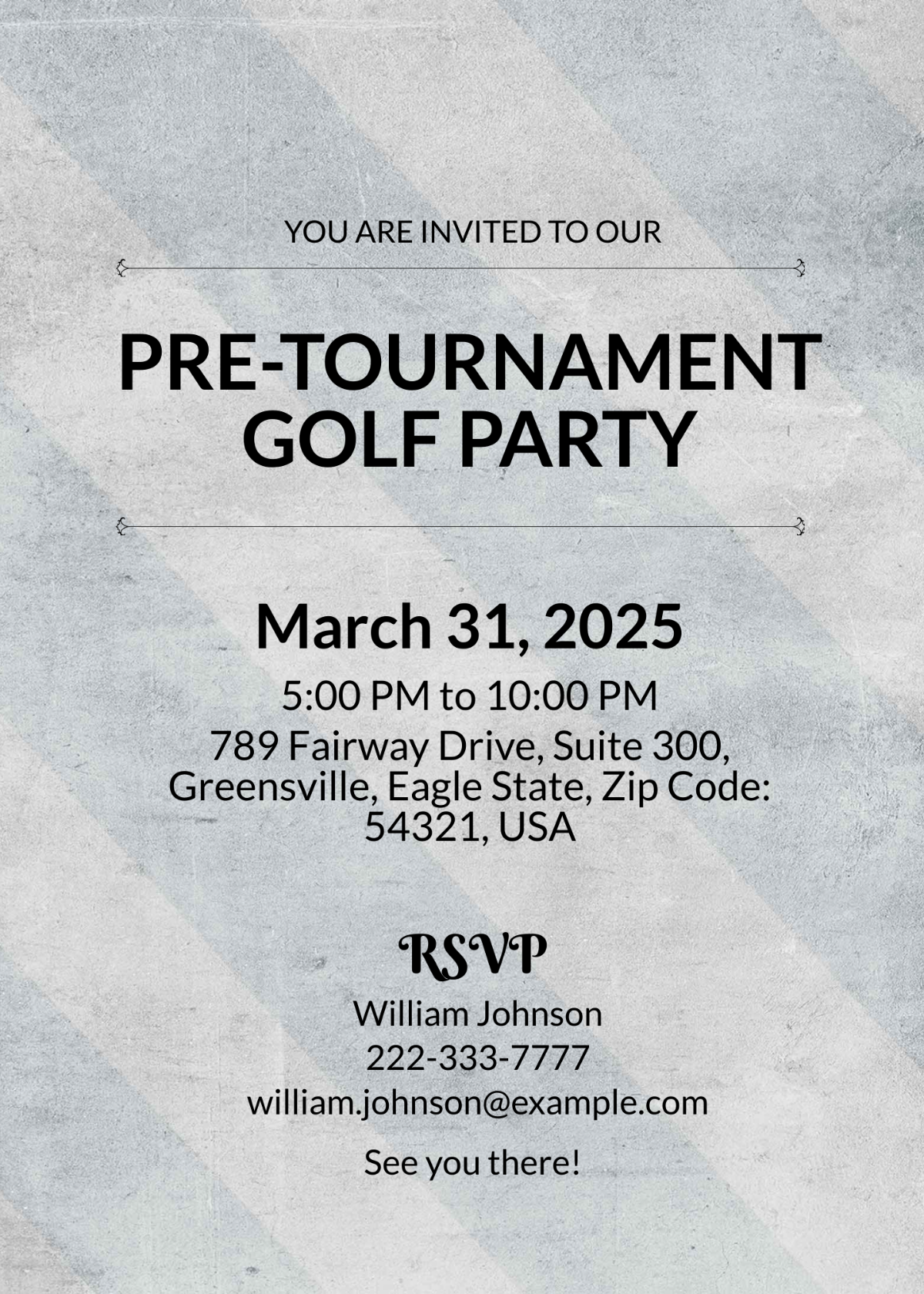 Simple Golf Party Invitation