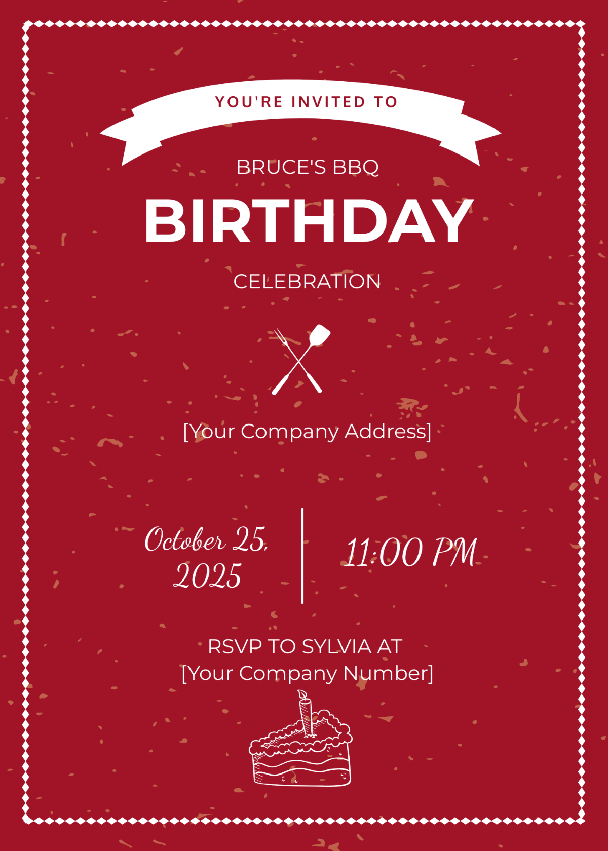 Free BBQ Birthday Celebration Invitation Template