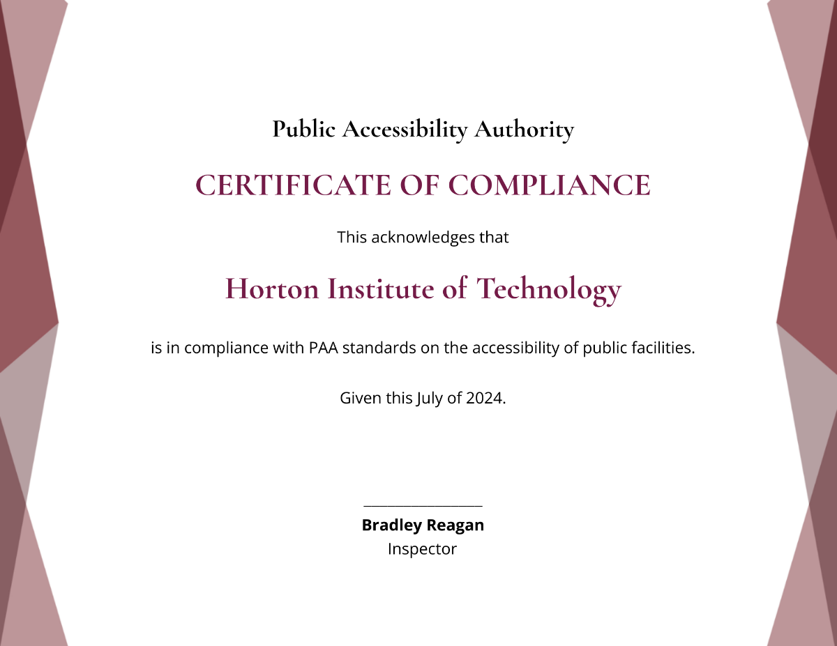 School Compliance Certificate Template - Edit Online & Download