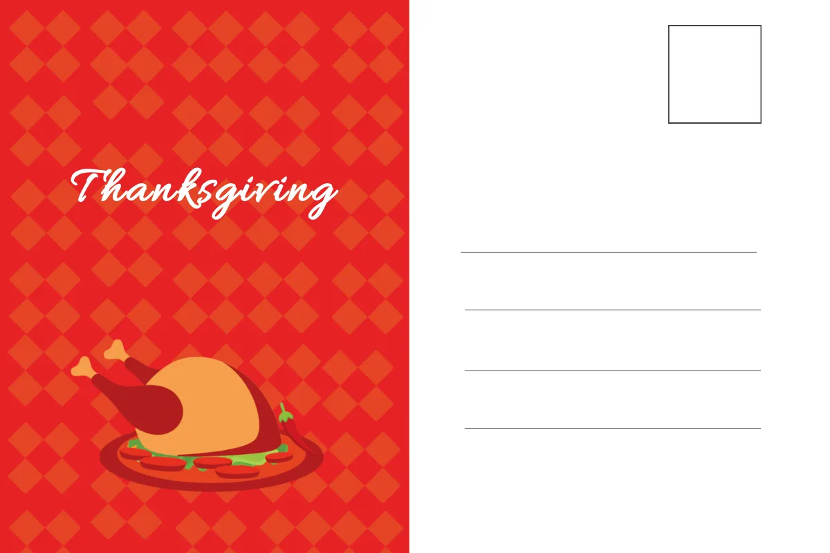 Free Restaurant Thanksgiving Postcard Template to Edit Online