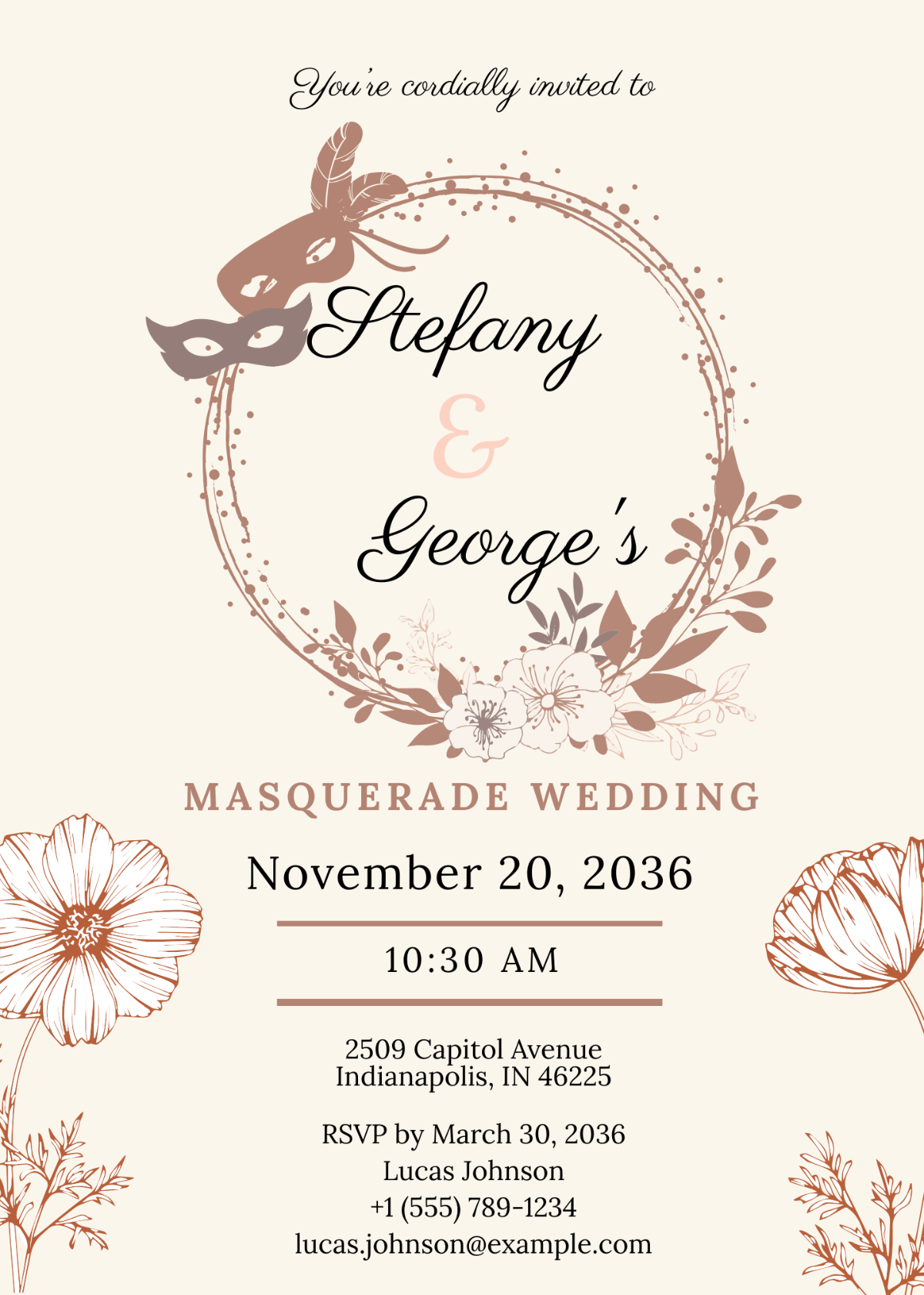 Masquerade Wedding Invitation