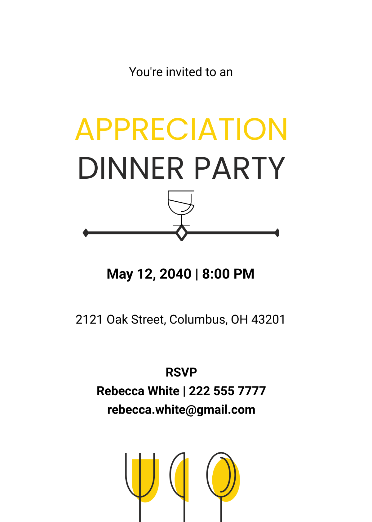 Minimal Appreciation Dinner Invitation