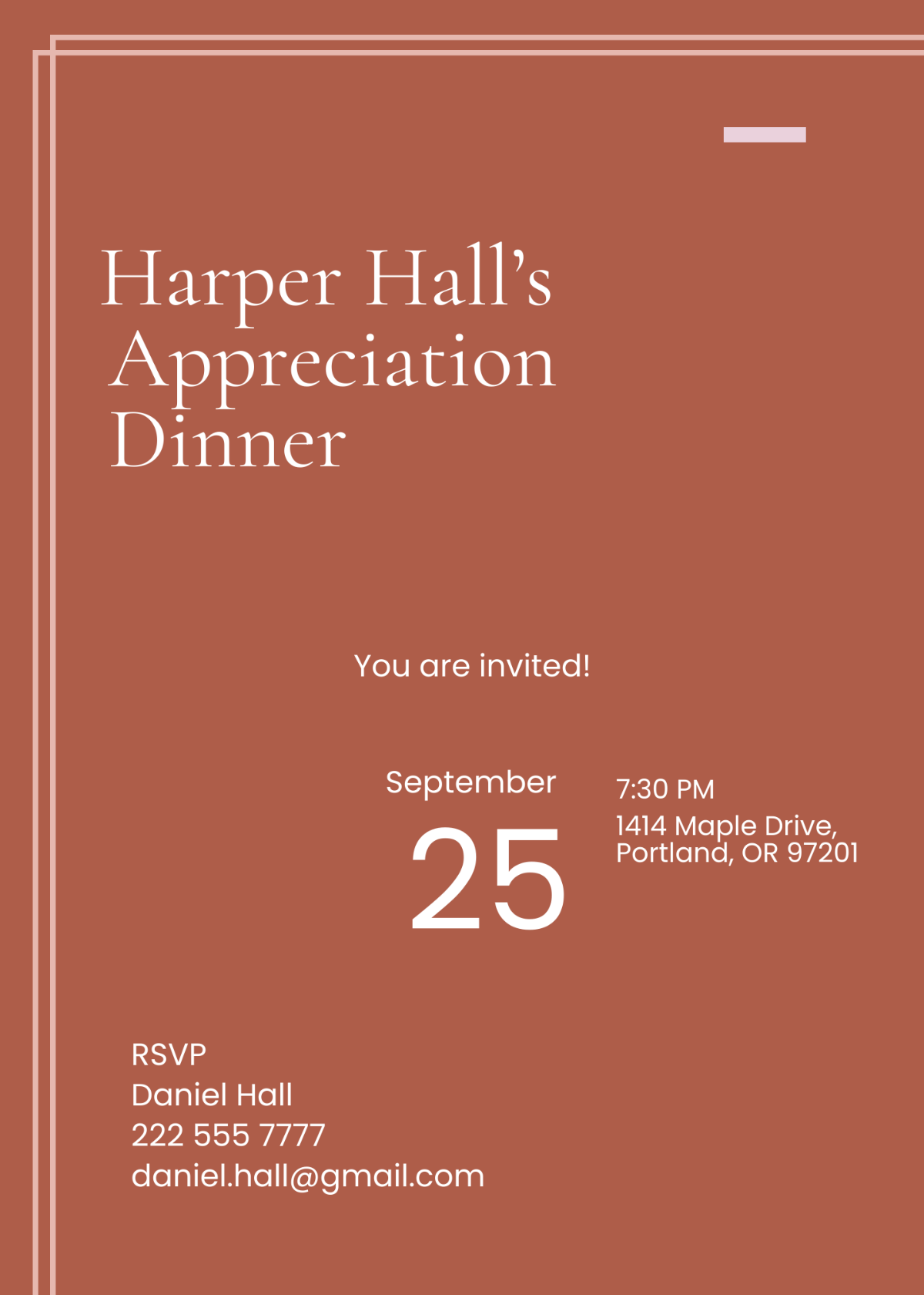 Modern Appreciation Dinner Invitation