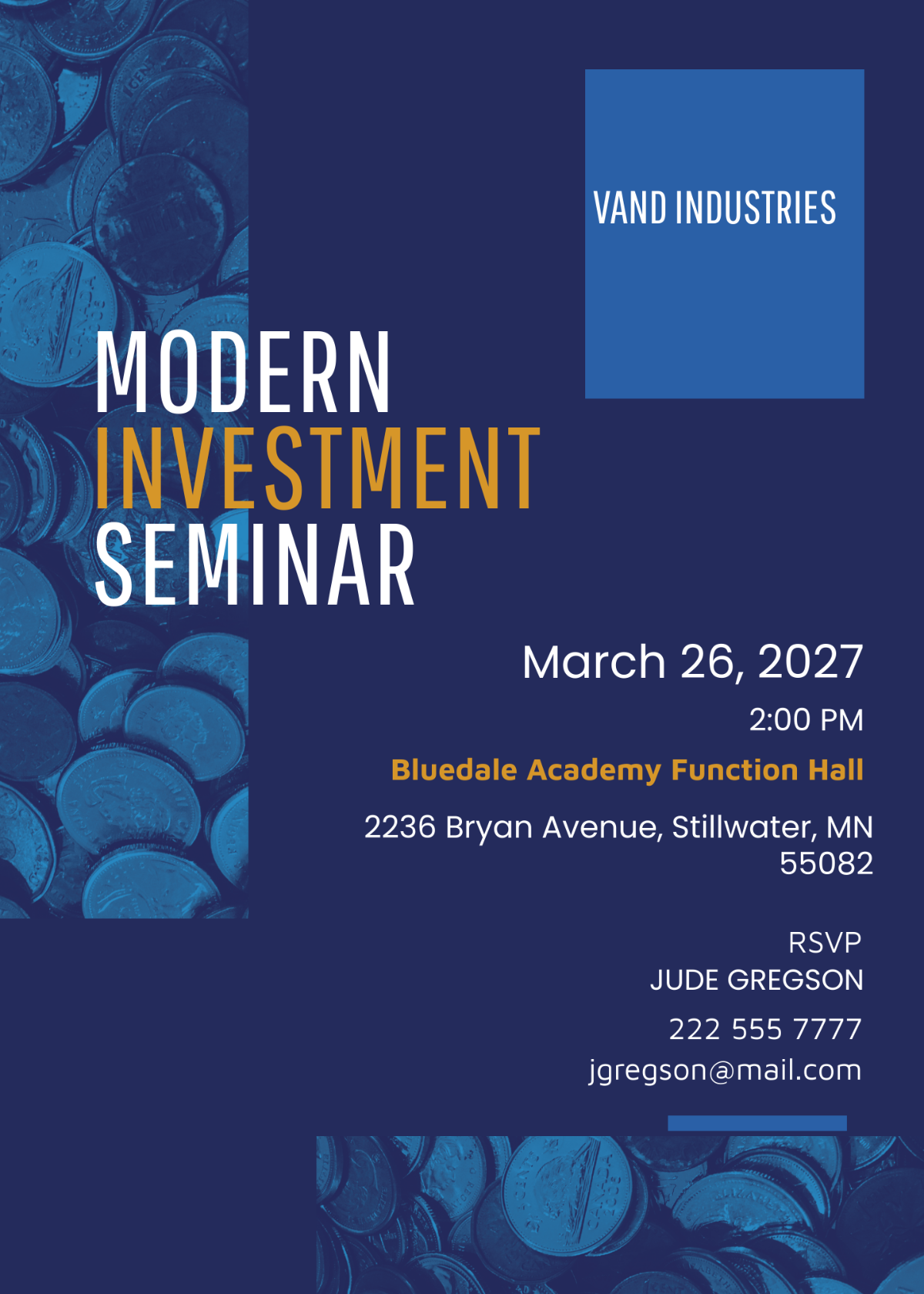 Modern investment Seminar invitation Template