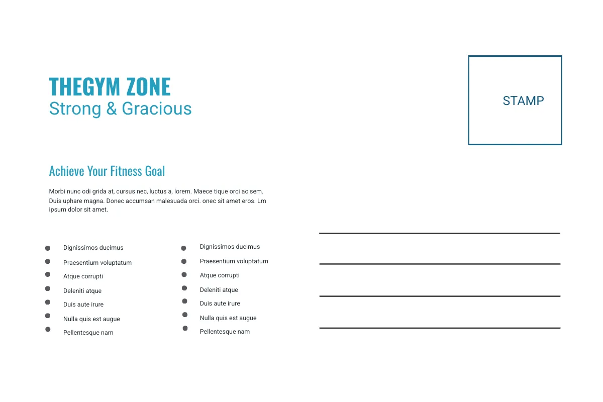 Free Gym Postcard Template to Edit Online