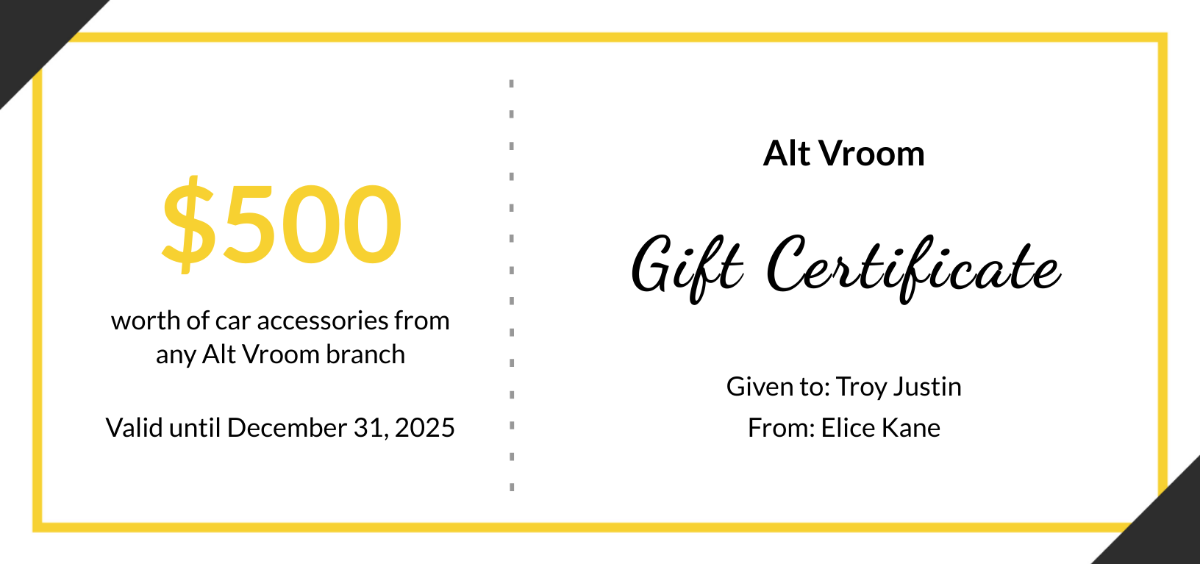 Gift Certificate for Business Template - Edit Online & Download