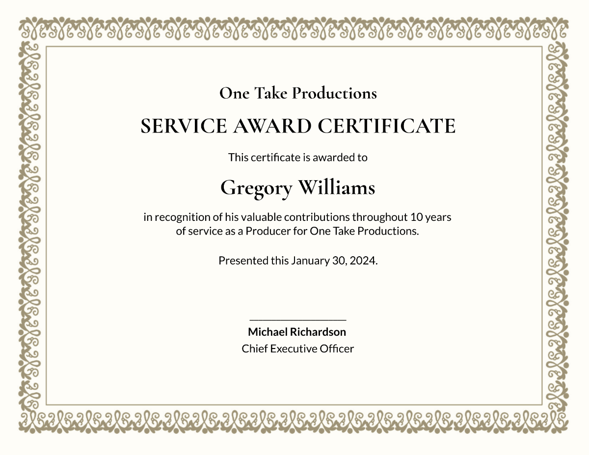 Page 2 Free Printable Award Certificate to Customize Online