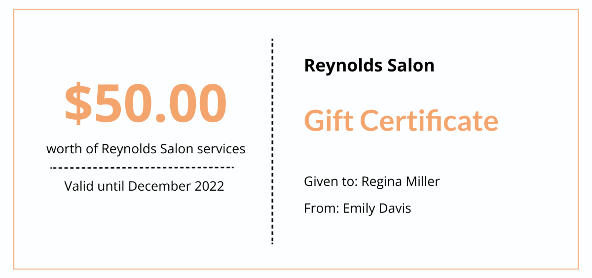 Hair Salon Gift Certificate Template - Edit Online & Download