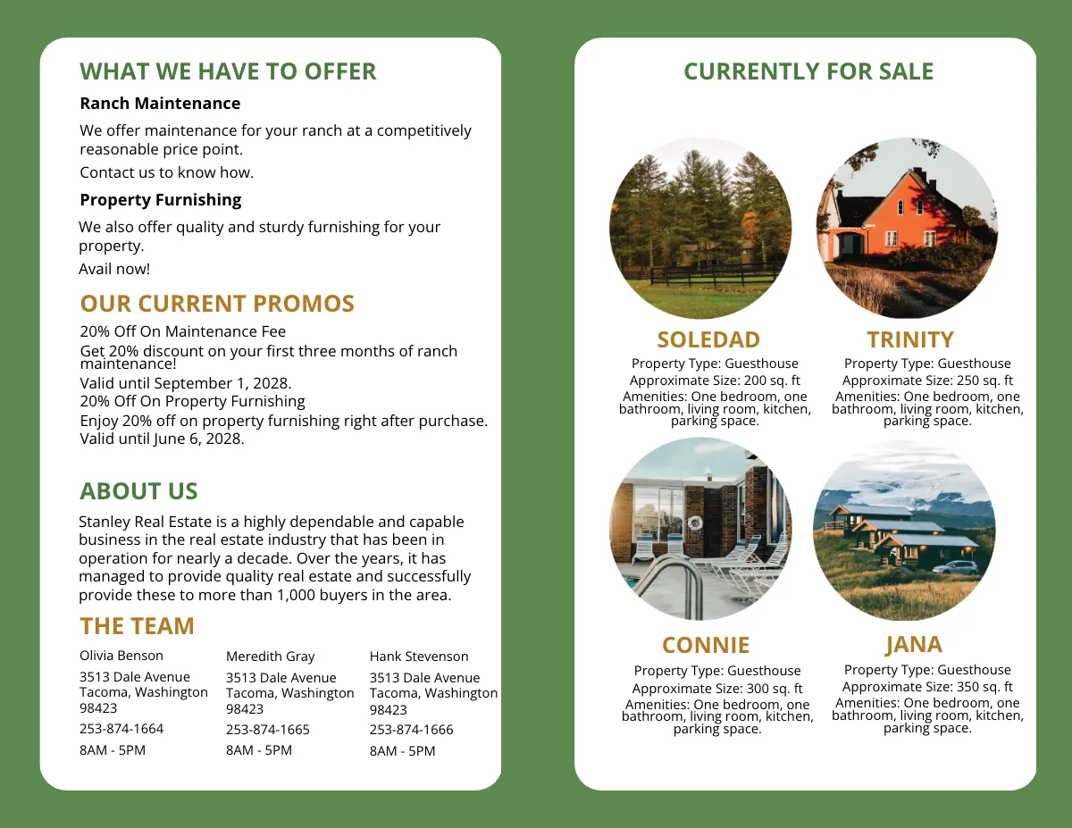 Free Ranch Bi-Fold Brochure Template to Edit Online