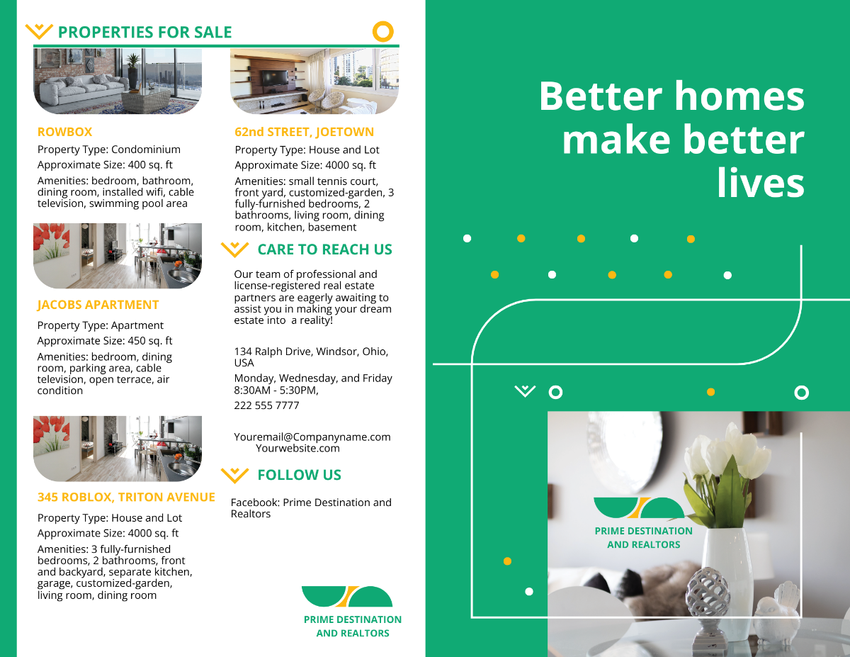 Real Estate Partners Bi-fold Brochure Template - Edit Online & Download