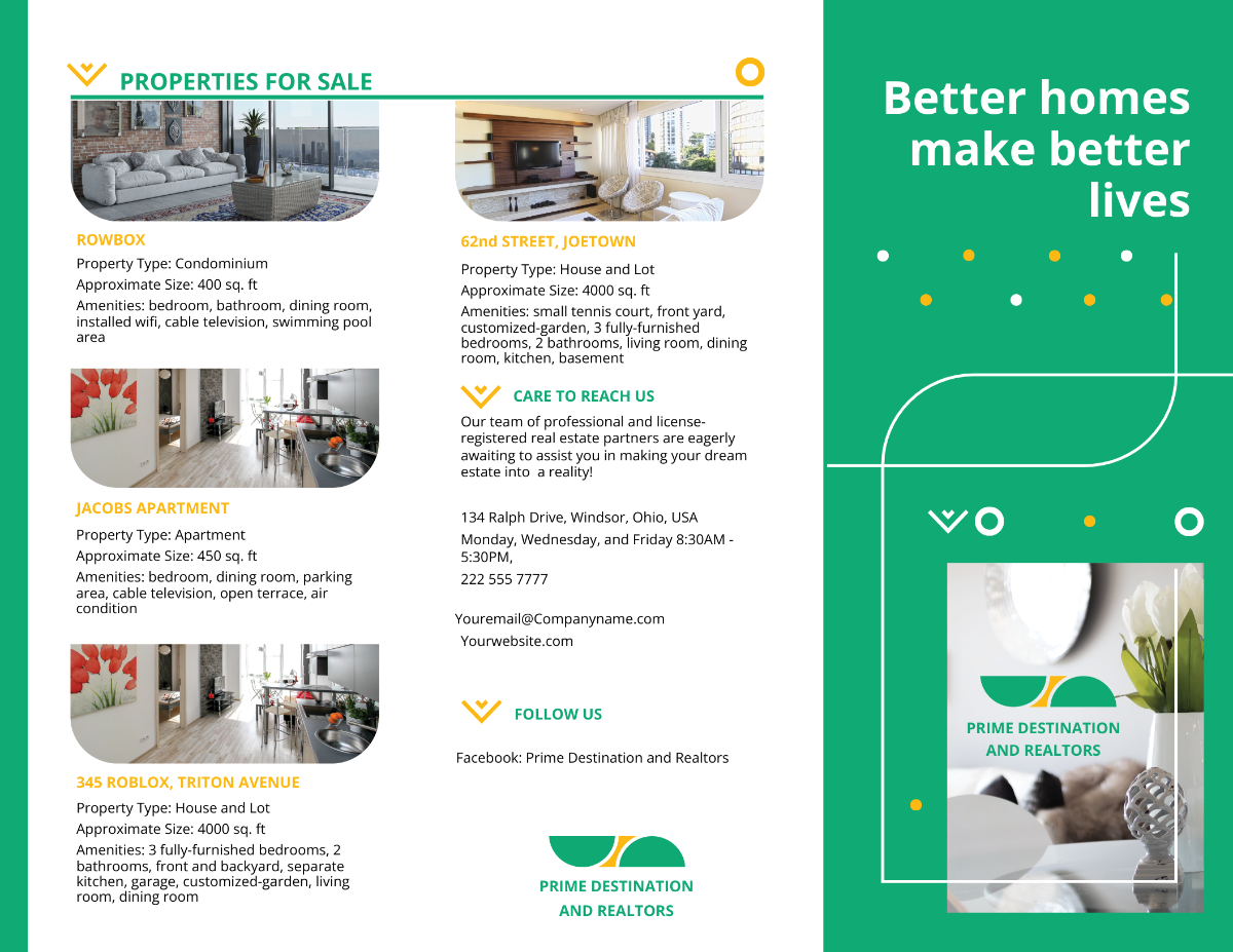 Real Estate Partners Tri-fold Brochure Template - Edit Online & Download