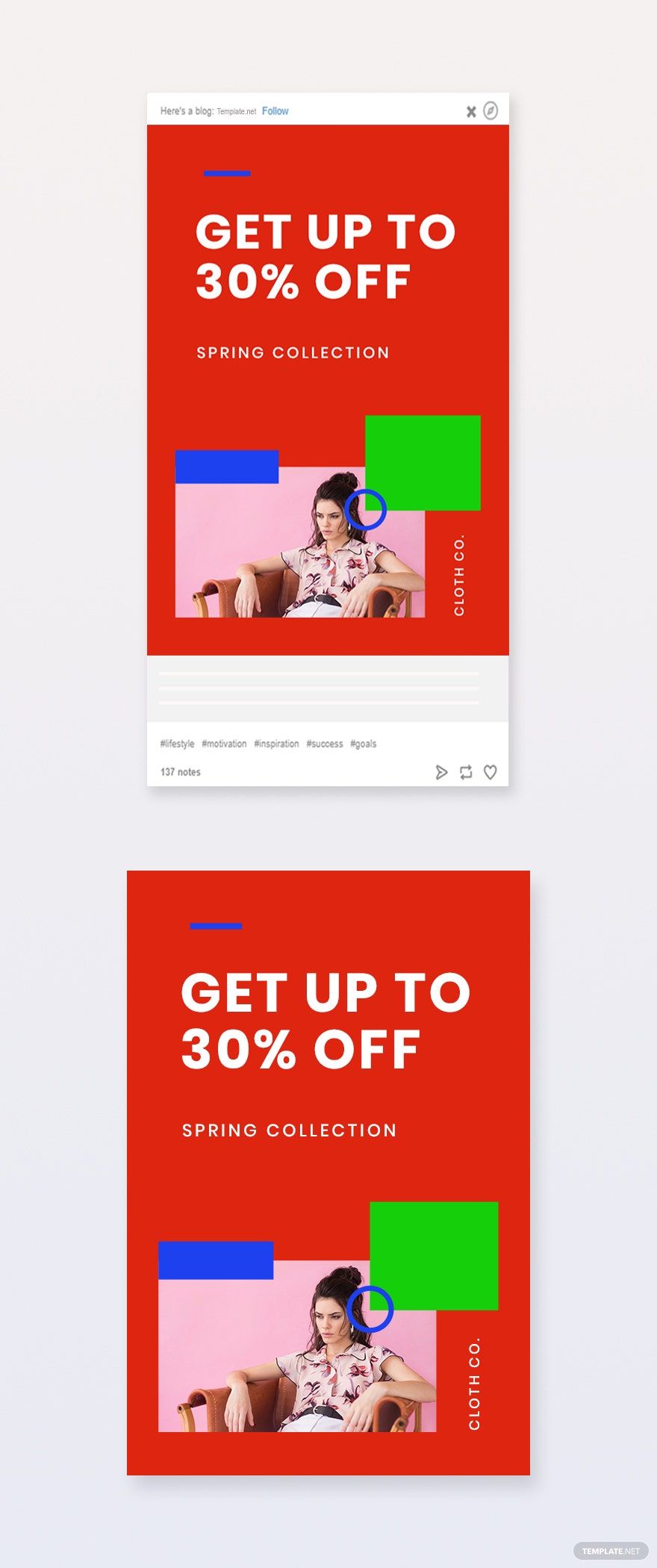 Holiday Offer Sale Tumblr Post Template in PSD