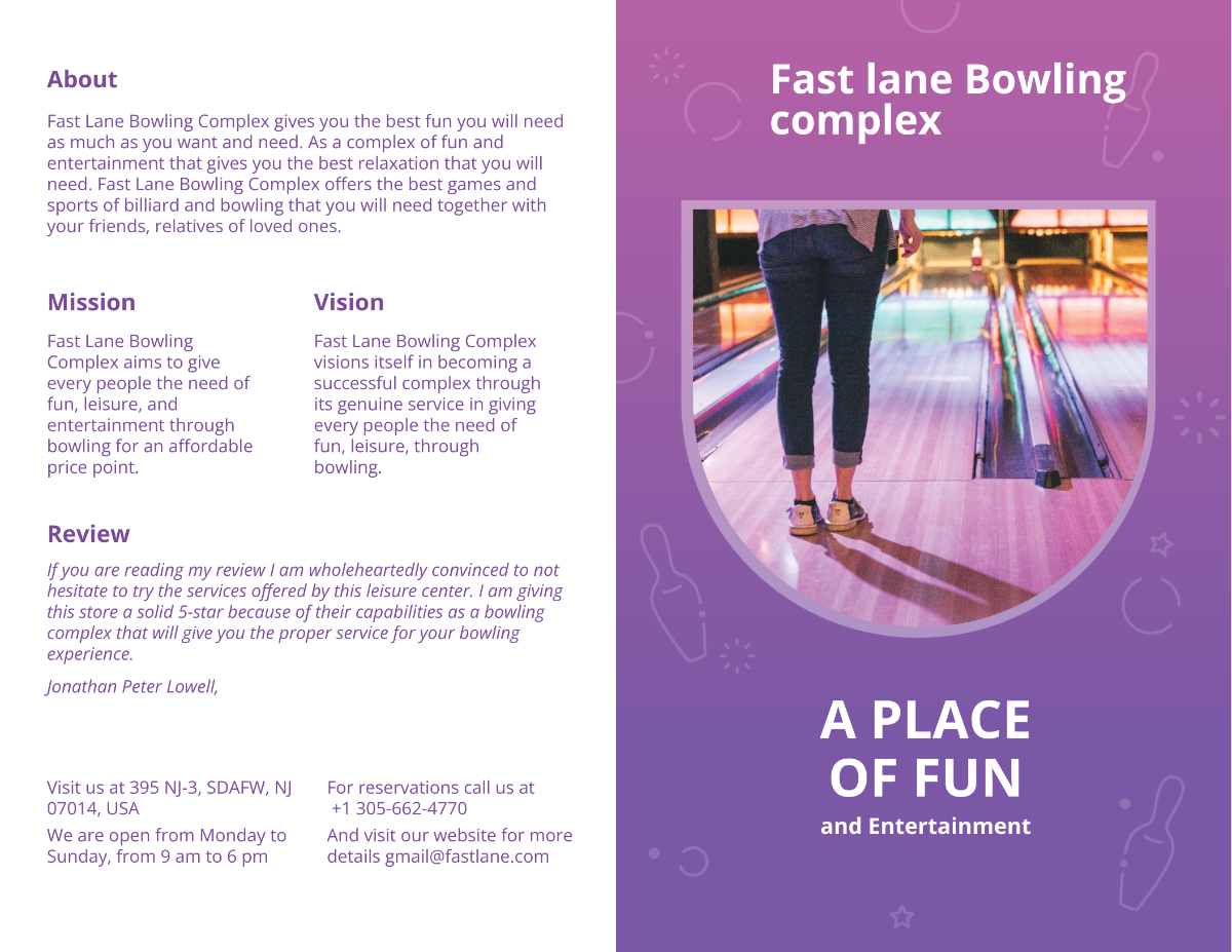 Bowling Bi-Fold Brochure
