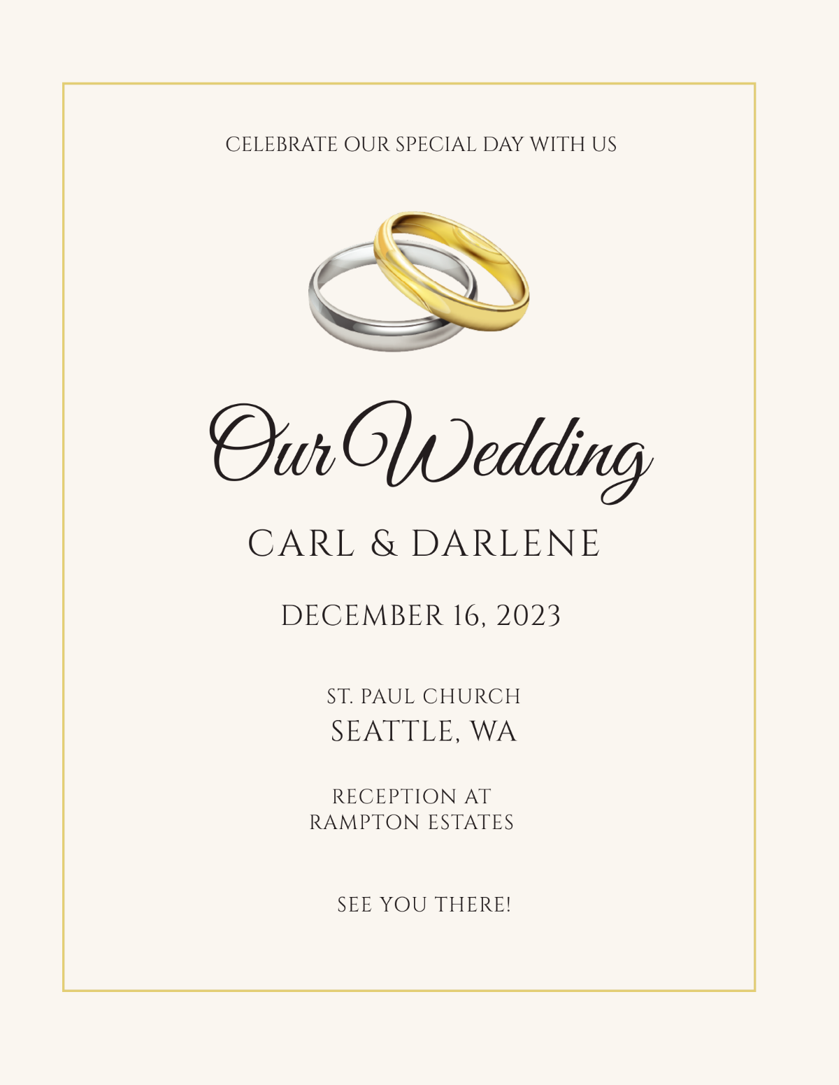 Wedding Gold and Silver Flyer Template - Edit Online & Download