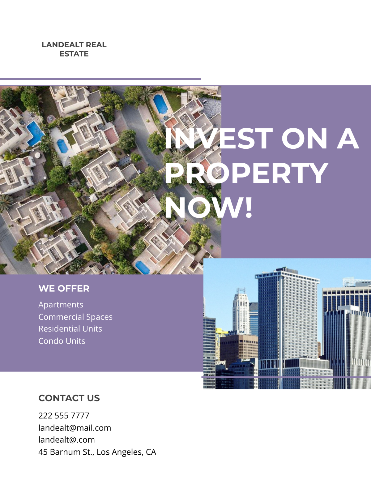 Land Real Estate Investor Flyer