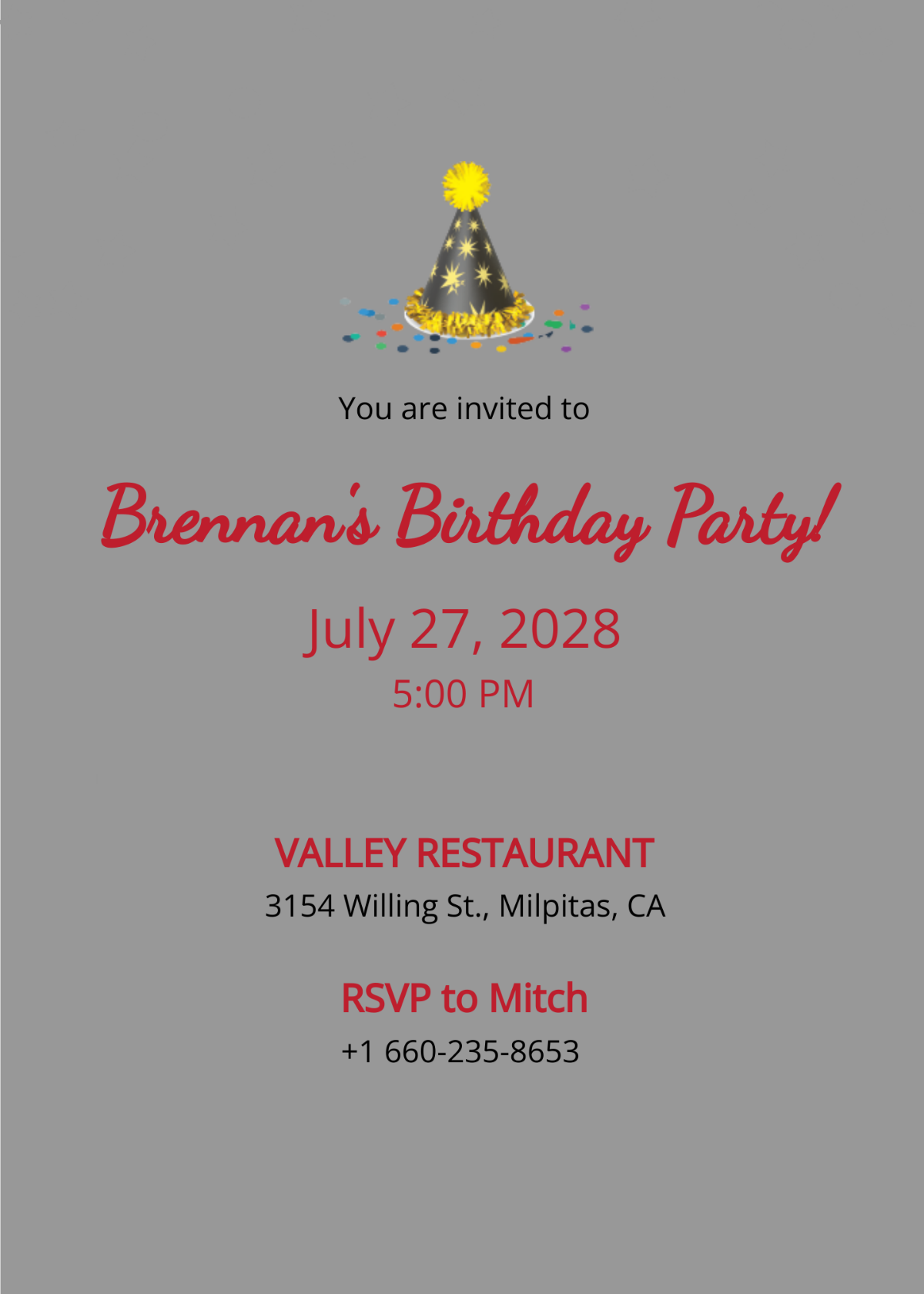 Bowling Birthday Invitation