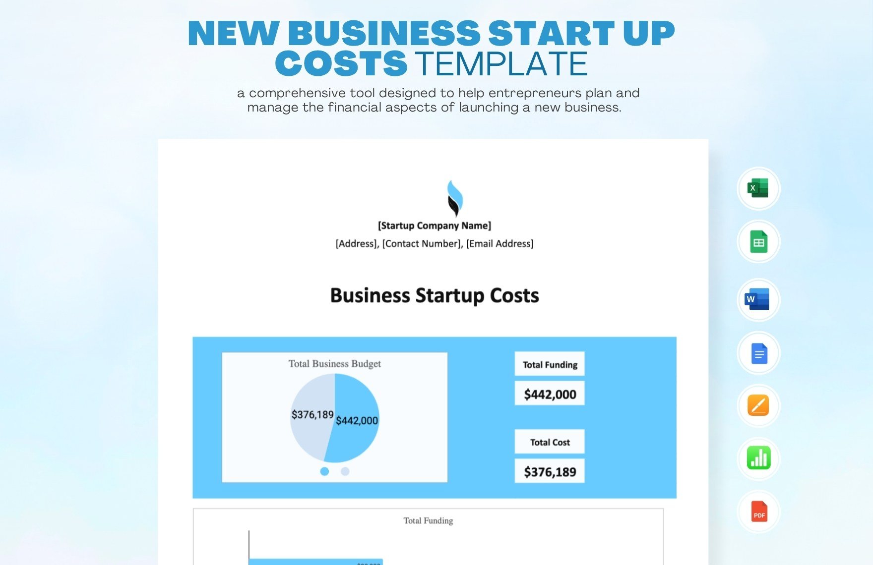 New Business Start Up Costs Template in Word, Google Docs, Excel, PDF, Google Sheets, Apple Pages, Apple Numbers