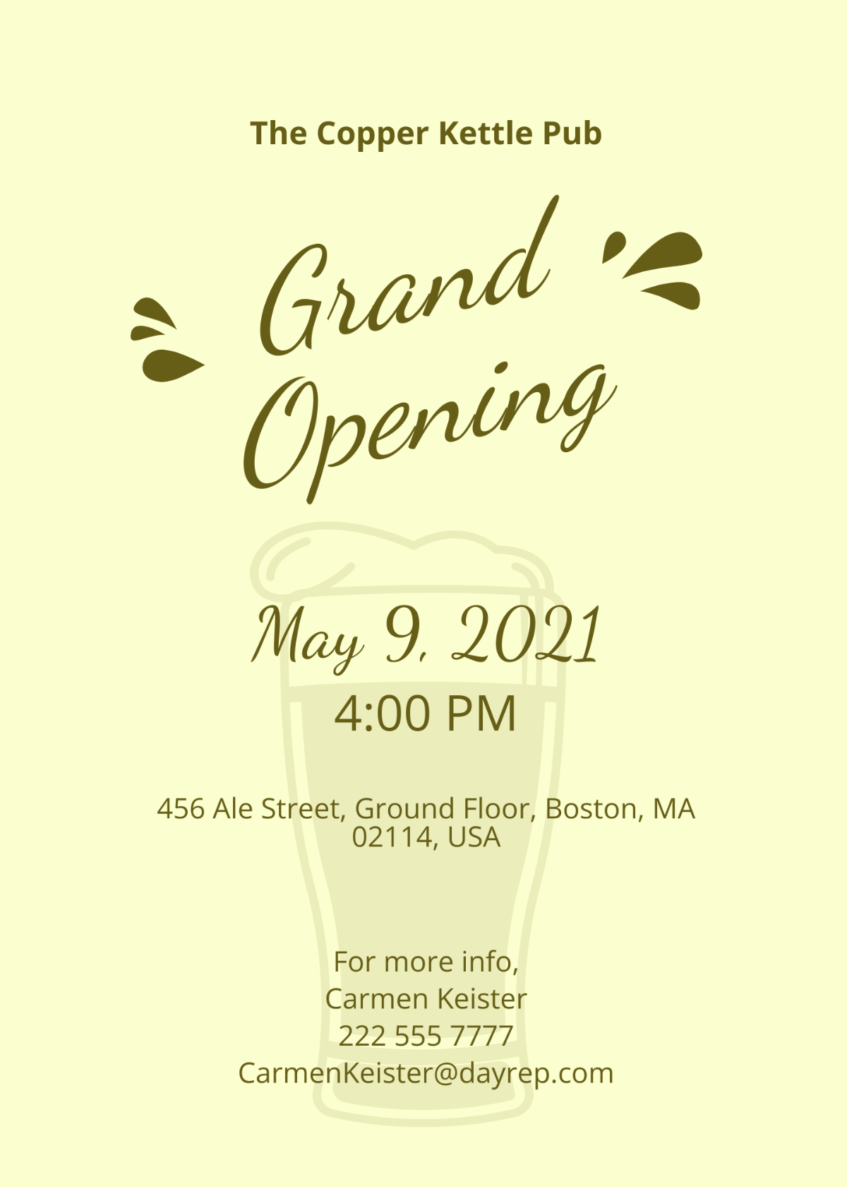 Pub Opening Invitation Template - Edit Online & Download