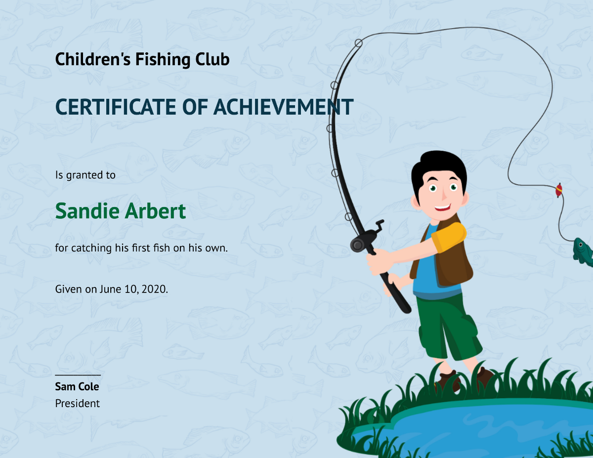 First Fish Kid Certificate