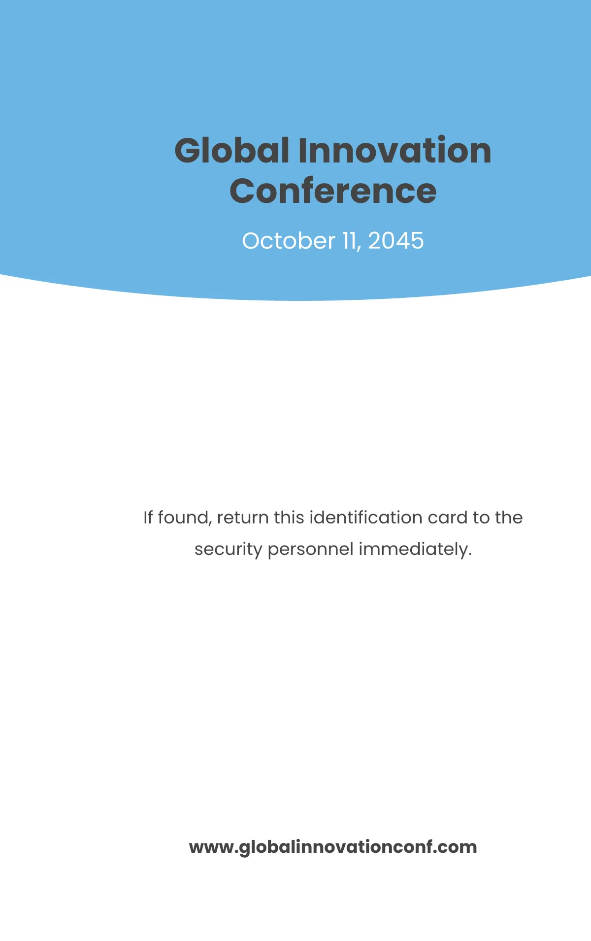 Free Conference Event ID Card Template to Edit Online