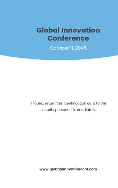 Free Conference Event ID Card Template to Edit Online