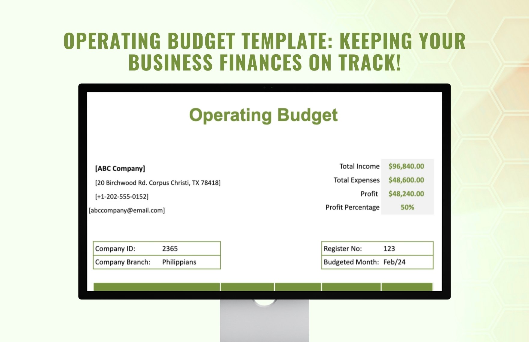 Operating Budget Template
