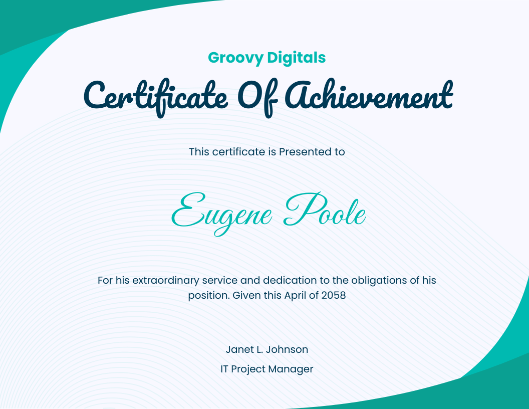 Employee Certificate of Achievement