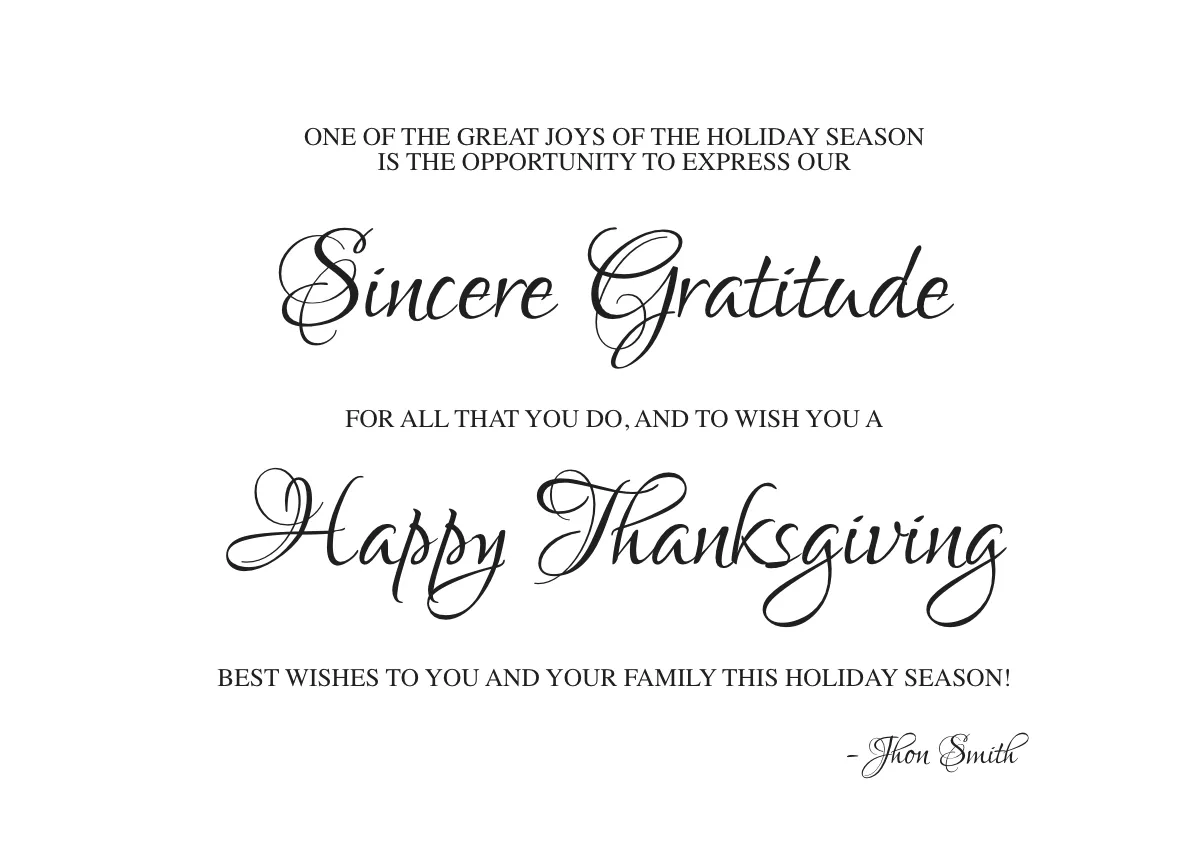 Free Business Thanksgiving Greeting Card Template to Edit Online