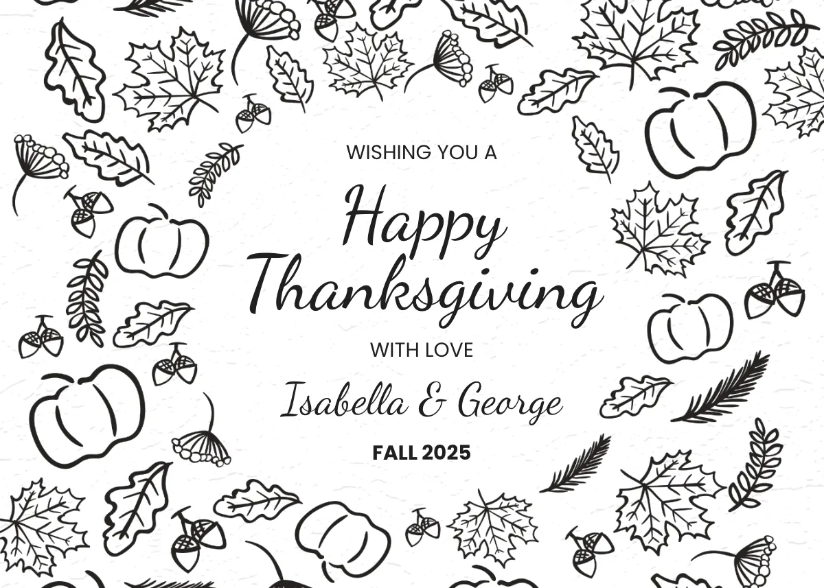 Free Family Thanksgiving Greeting Card Template to Edit Online