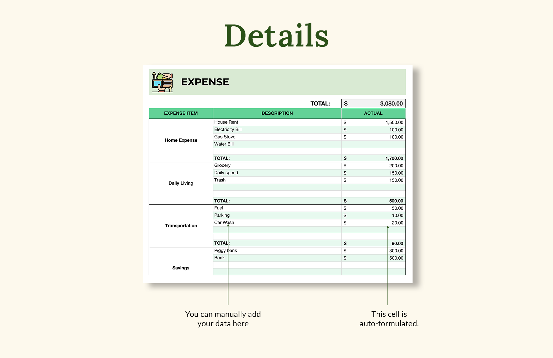 Personal Budget Template