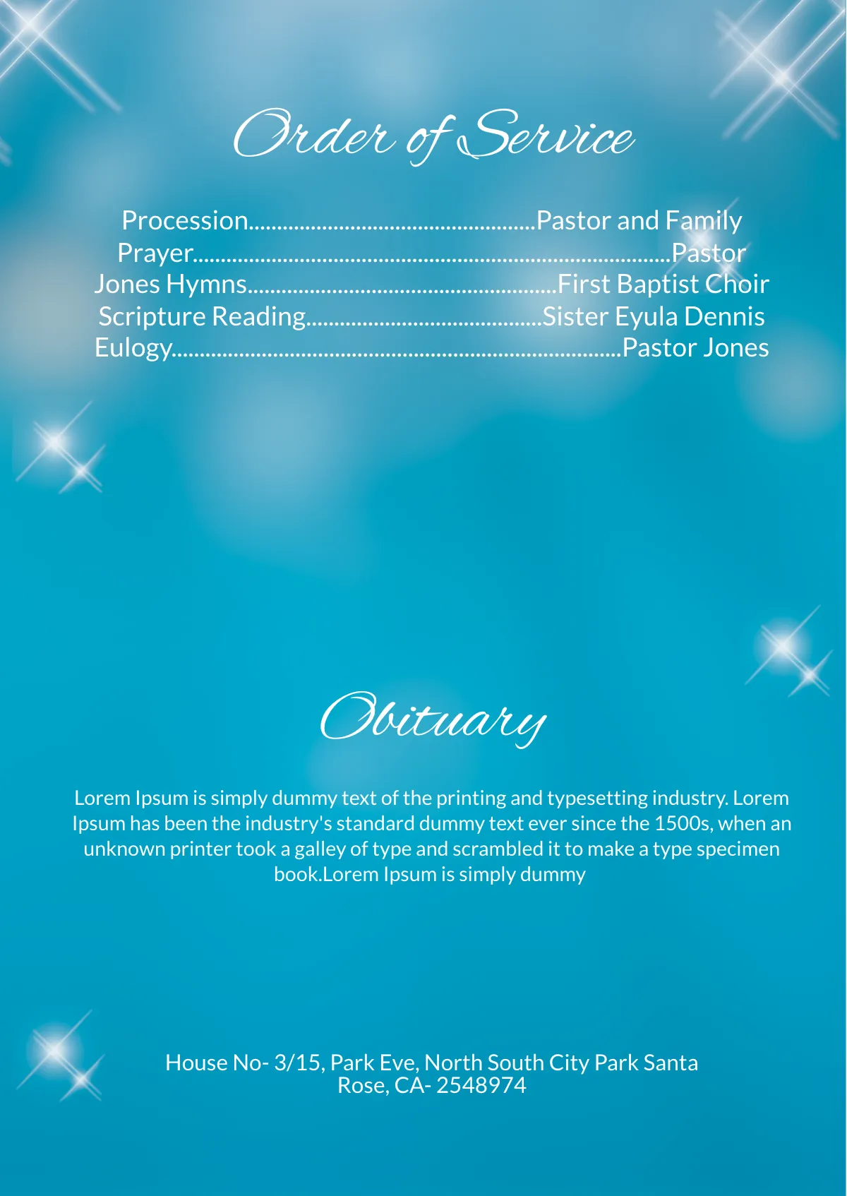 Free Funeral Obituary Invitation Template to Edit Online