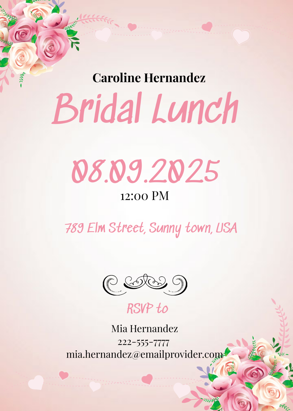 Lovely Bridal Lunch Invitation