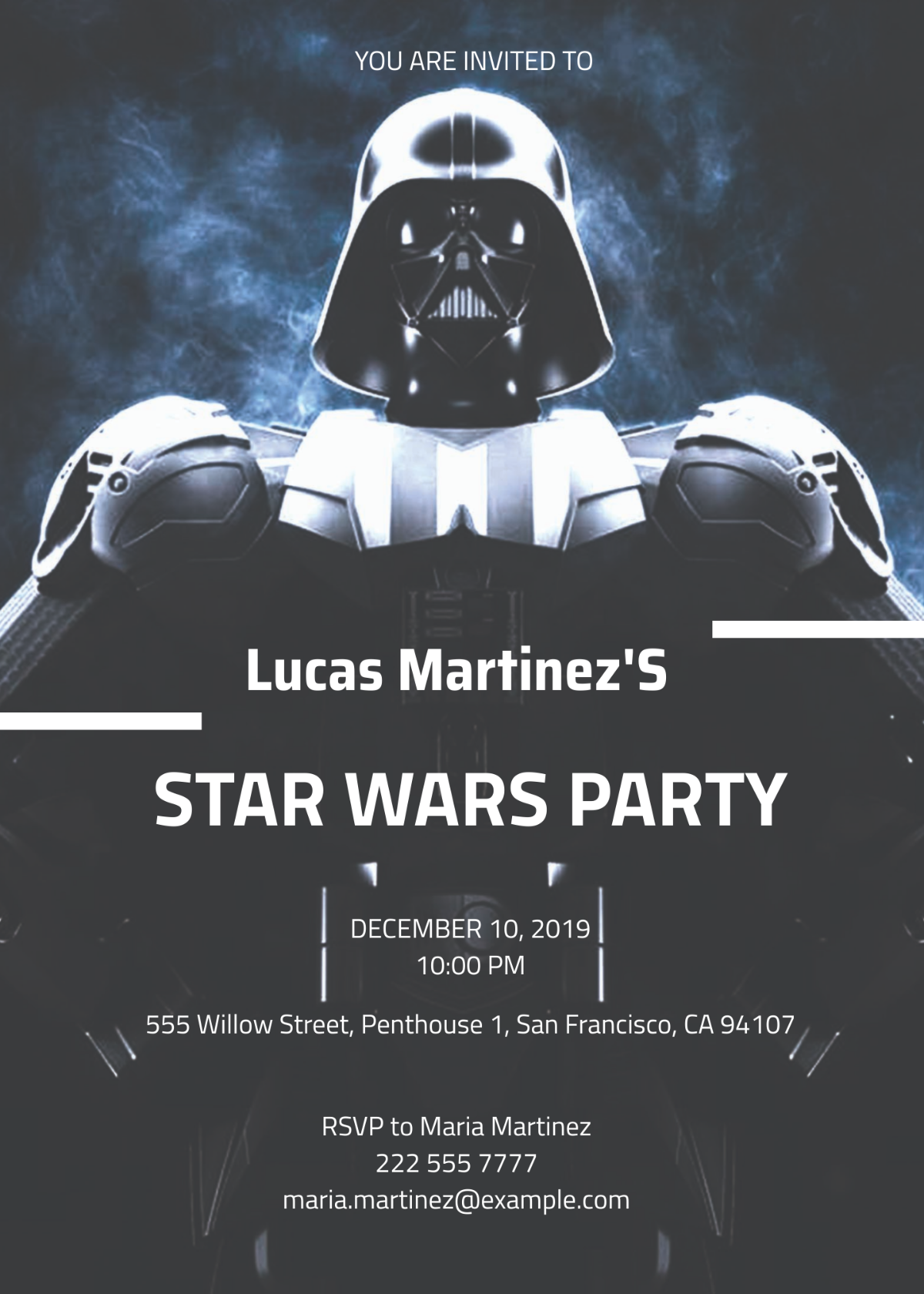 Star Wars The Force Awakens Birthday Invitation