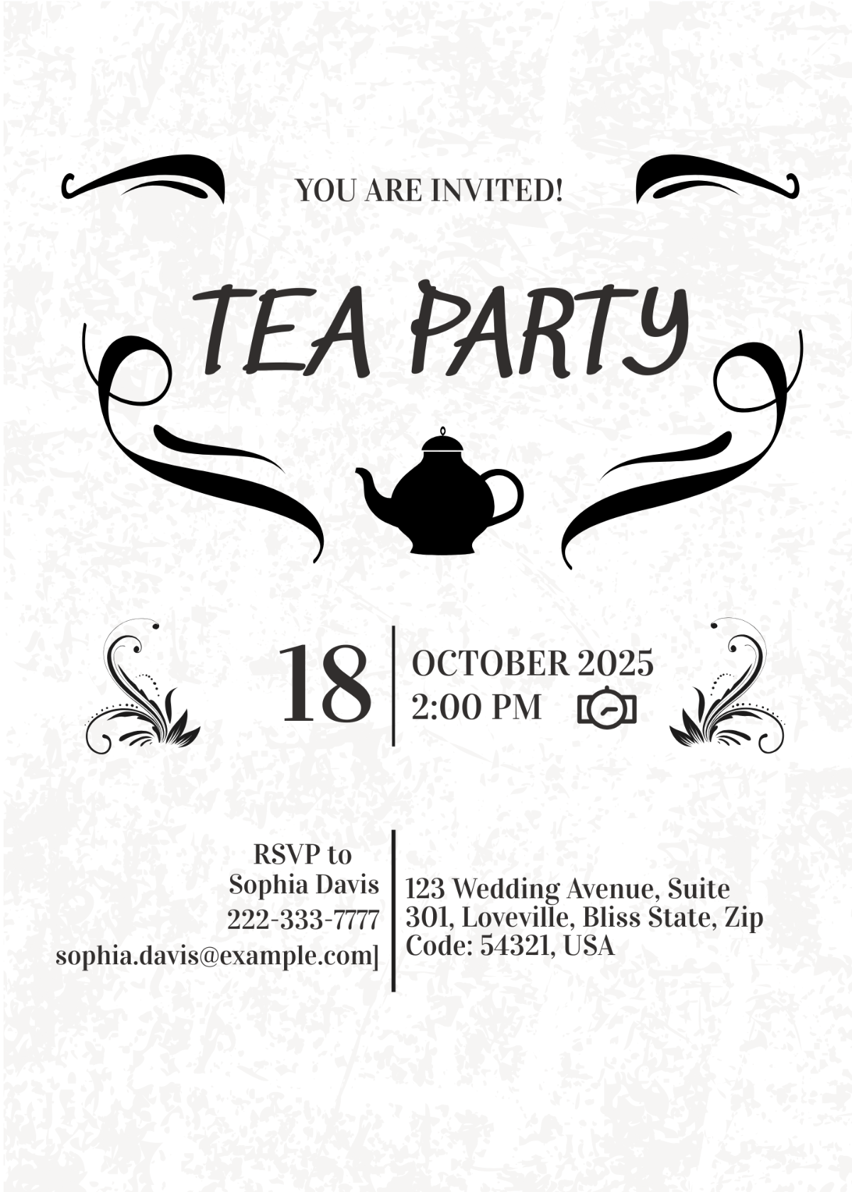 Sample Tea Party Invitation
