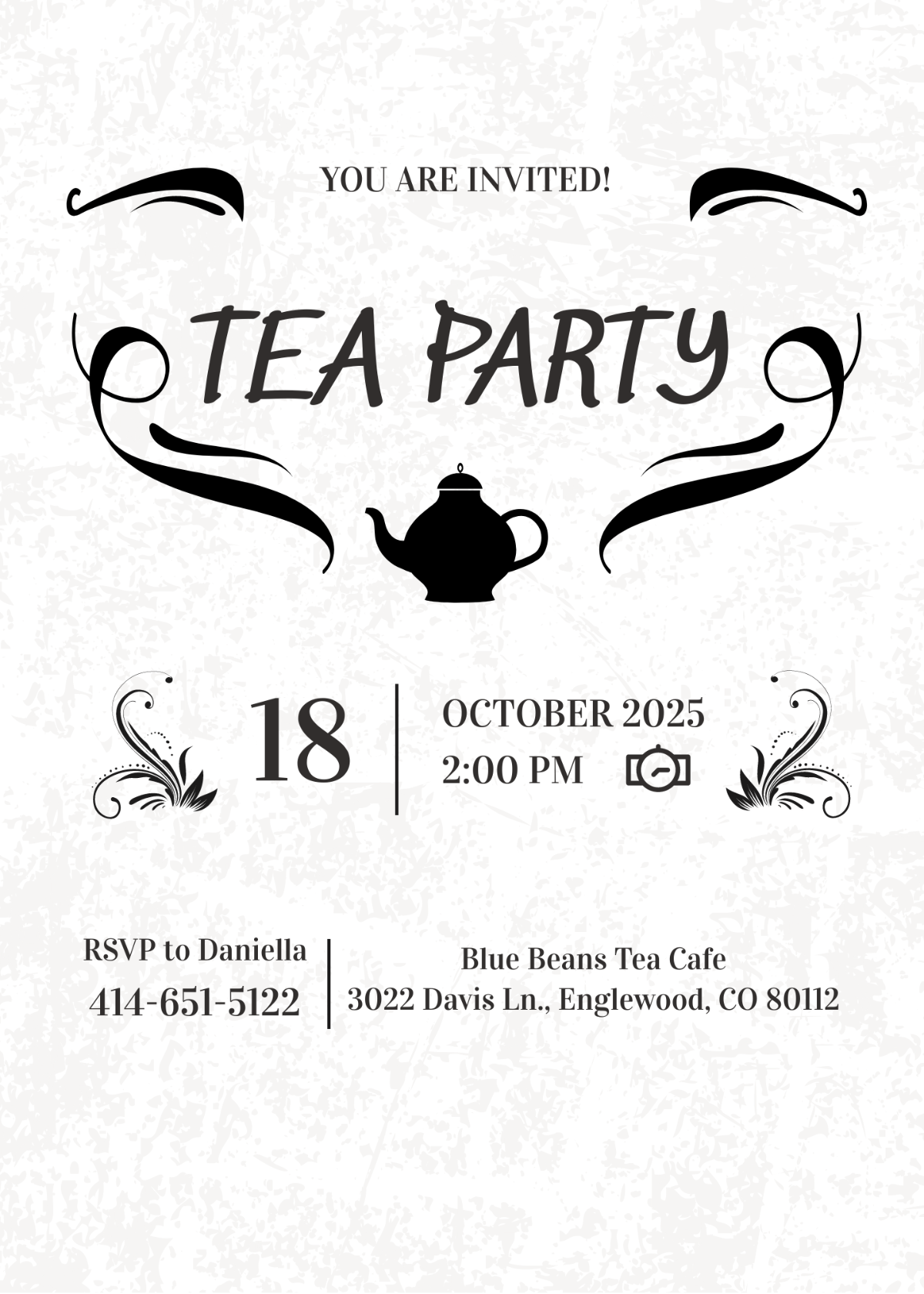 Sample Tea Party Invitation Template
