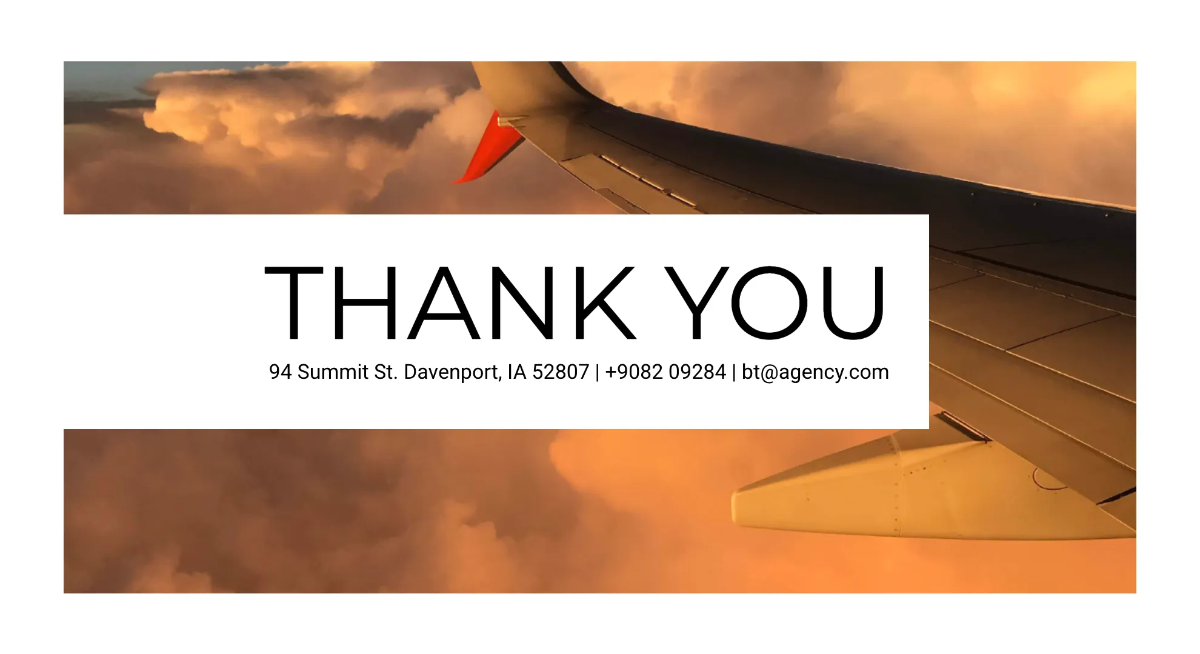 Free Aviation Theme Travel Agency Presentation Template to Edit Online