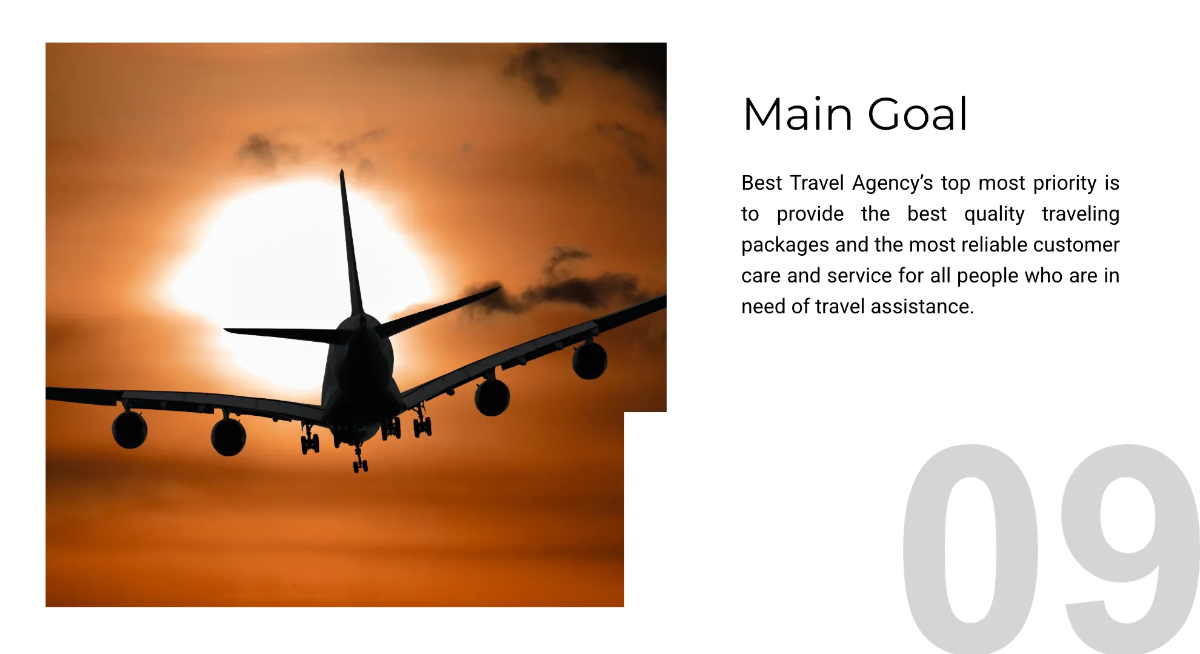 Free Aviation Theme Travel Agency Presentation Template to Edit Online