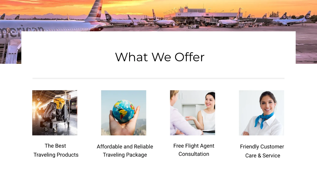 Free Aviation Theme Travel Agency Presentation Template to Edit Online