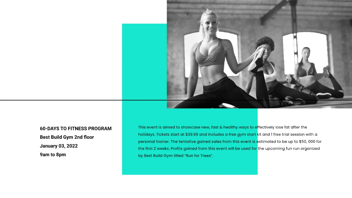 Free Fitness Gym Presentation Template to Edit Online